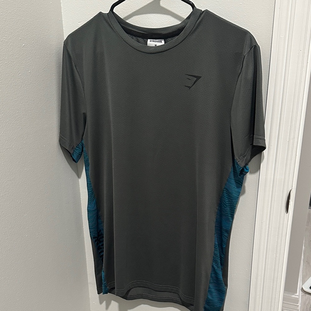 Gymshark Charcoal and Teal Performance Tee